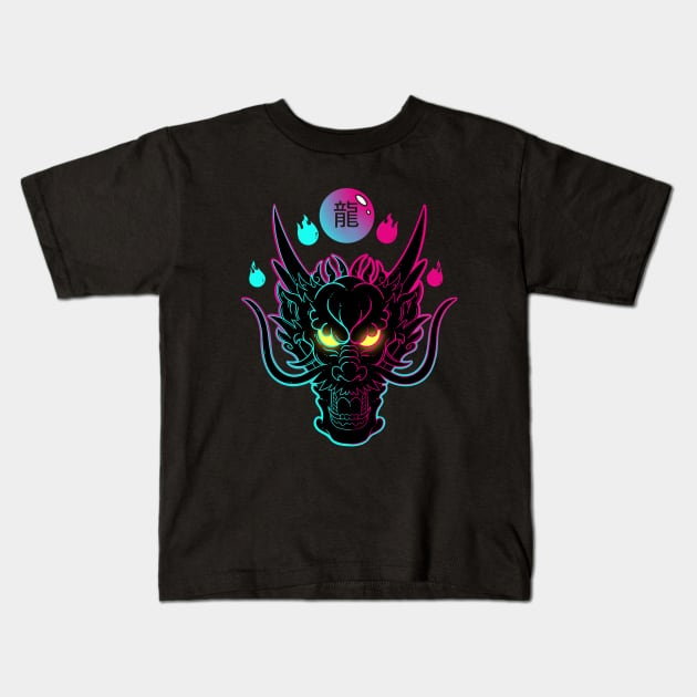 Cyber Ryu Kids T-Shirt by Artthree Studio